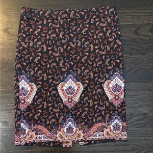 J. Crew Black Paisley Pencil Skirt in Size 00